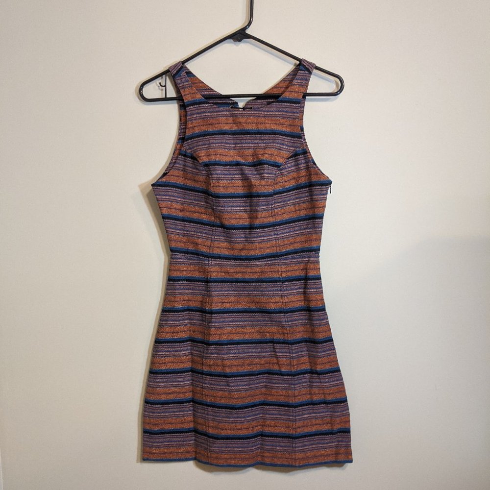 Striped Dress with Lacing on Back - Size Small
